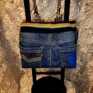 Denim Rainbow Accent Women's Bag